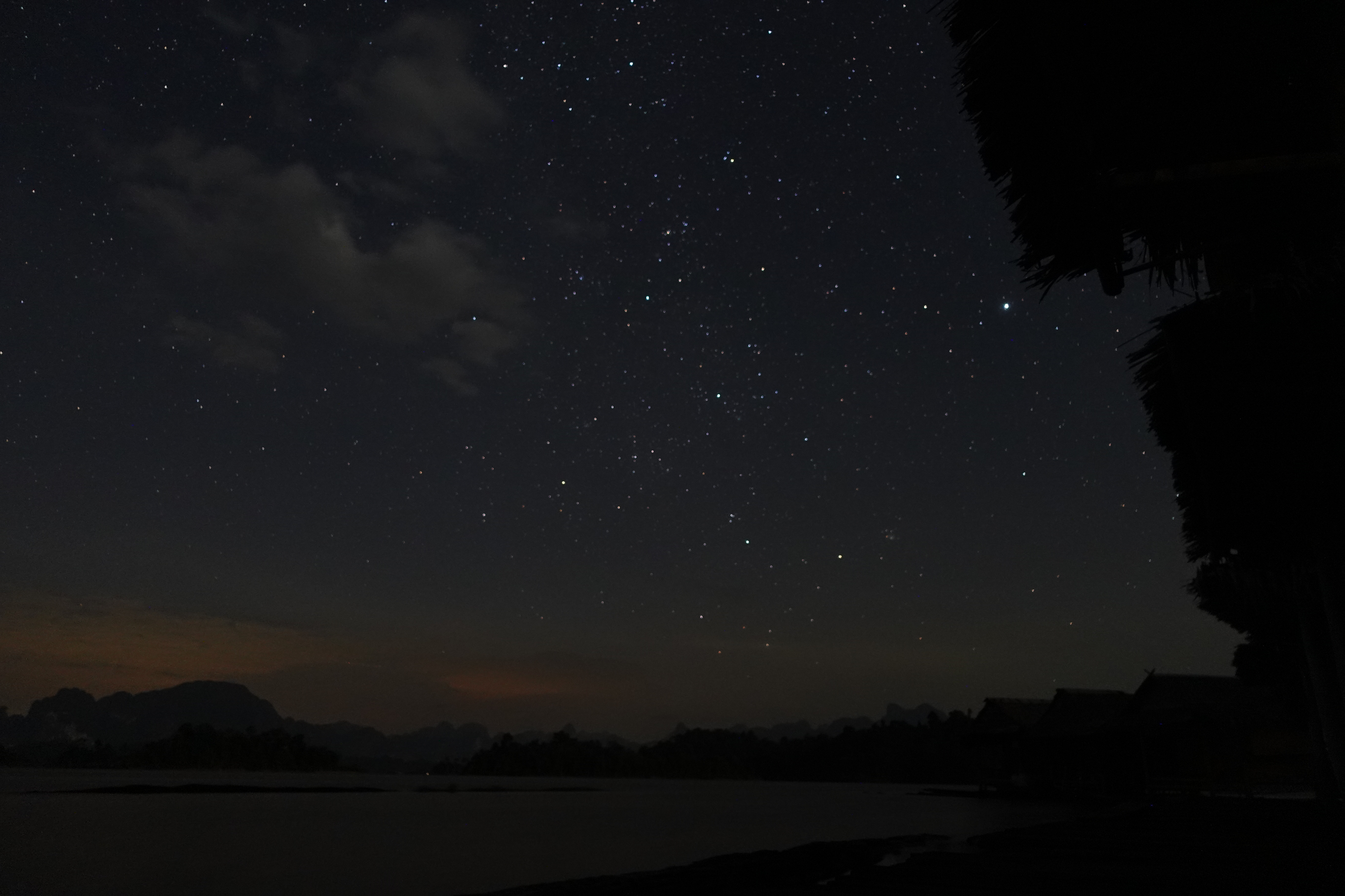 A photo of the night sky in Khao Sok National Park.